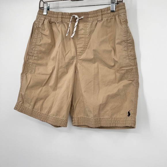 Polo Ralph Lauren Boys XL 18-20 Khaki Tan Chino Shorts Elastic Waist Cotton - Picture 7 of 9